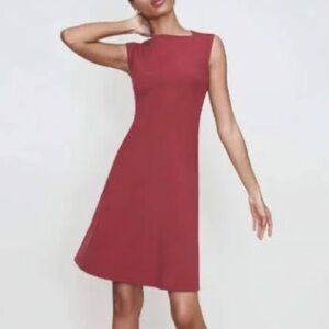 M.M. LaFleur Pauline Dress Brick Red Work Sheath Stretch Knit 8
